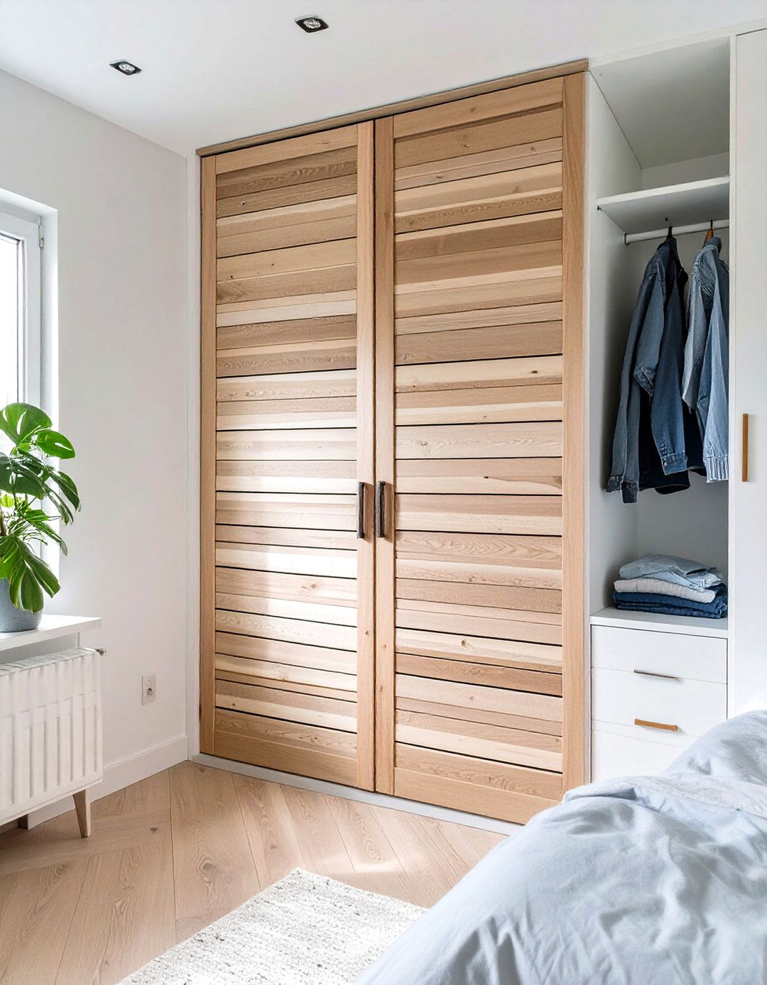 Rustic Wood Slats - 30 diy closet door ideas