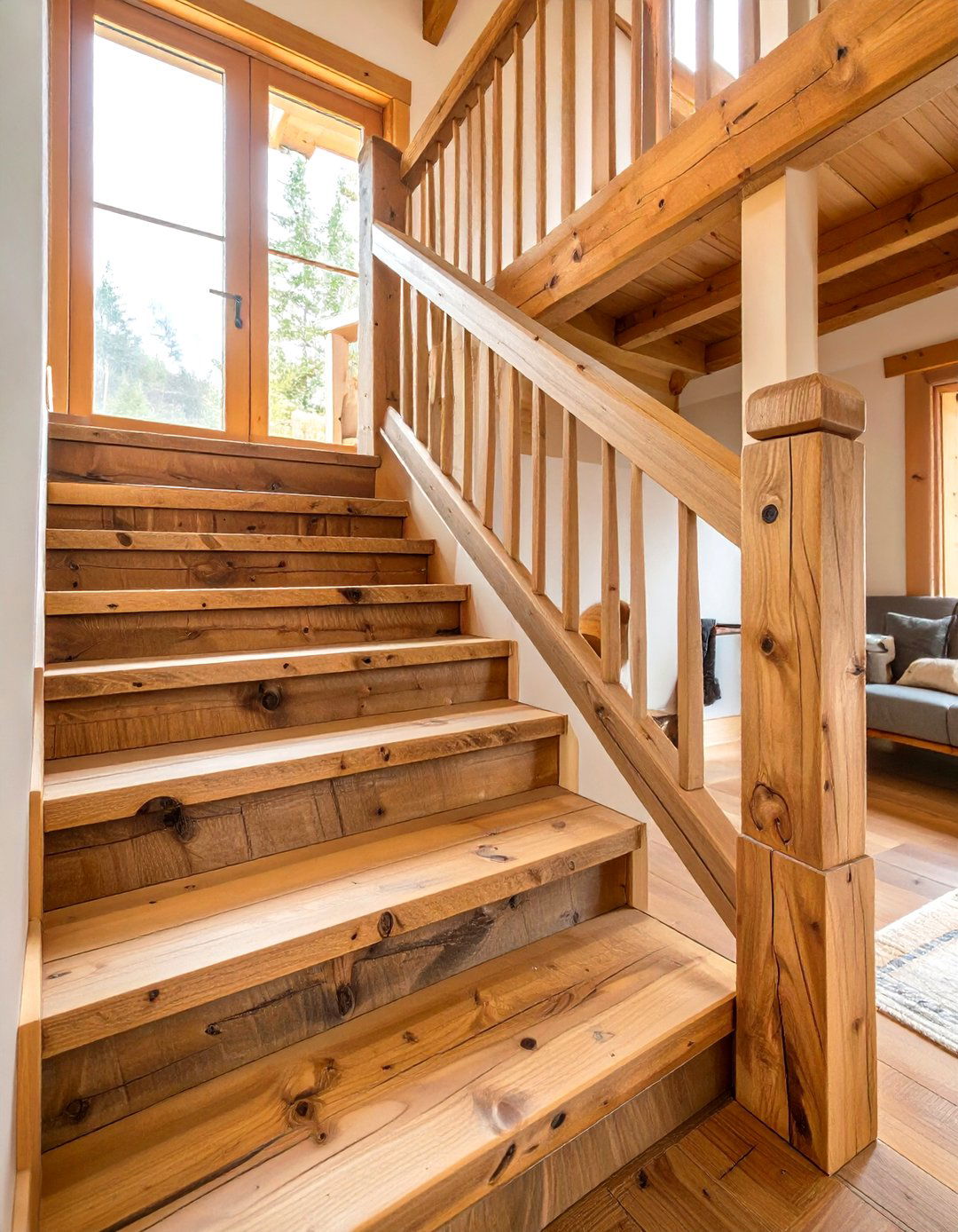 Rustic Wooden Stairway Elements - 30 stairway decor ideas