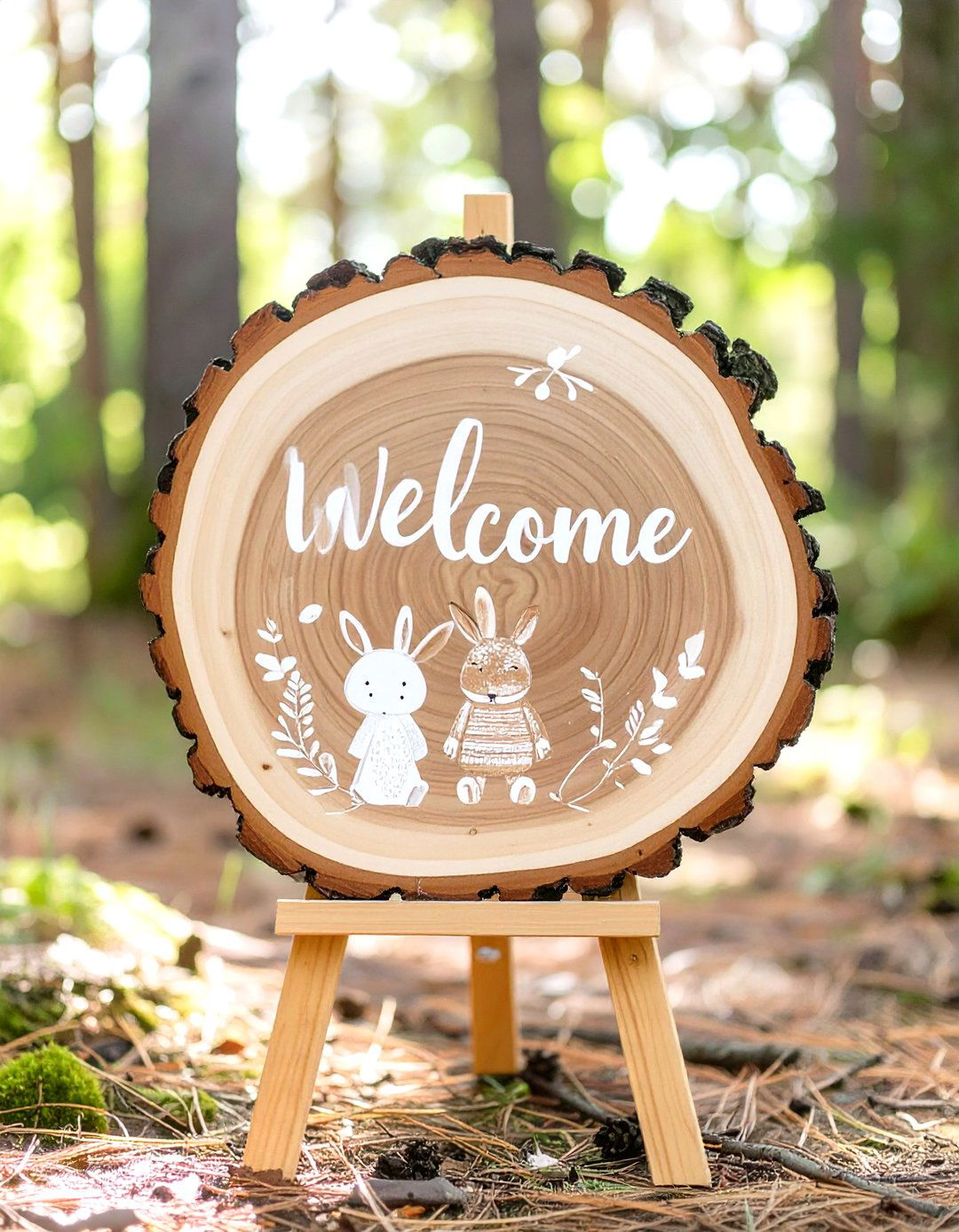 Rustic Woodland Welcome Sign - 30 baby shower sign ideas