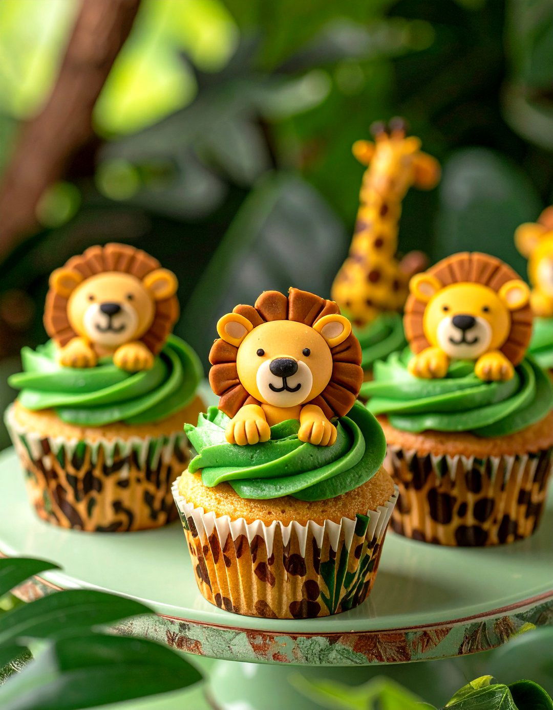 Safari Animal Adventure Cupcakes - 30 baby shower cupcake ideas