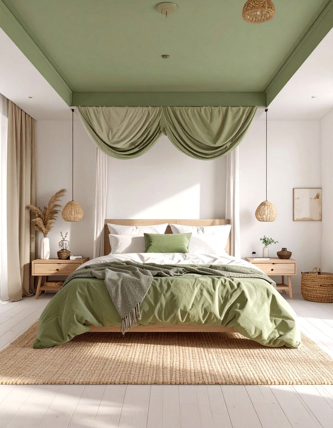 Sage Green Ceiling Bedroom - 30 sage green bedroom ideas