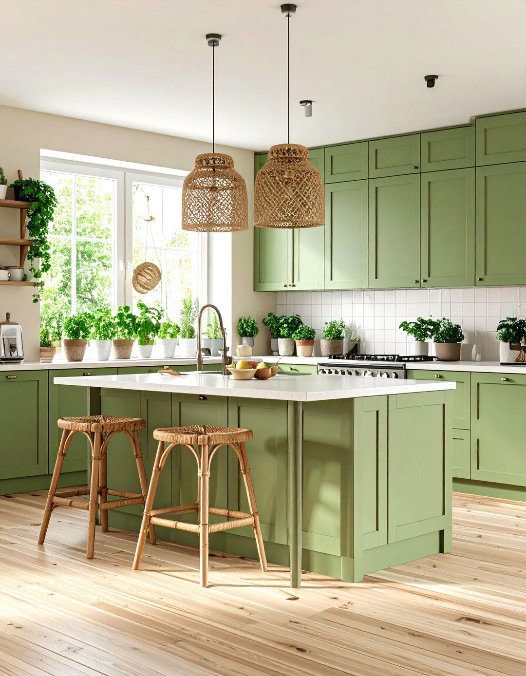 Sage Green Naturalist Kitchen - 30 kitchen paint ideas
