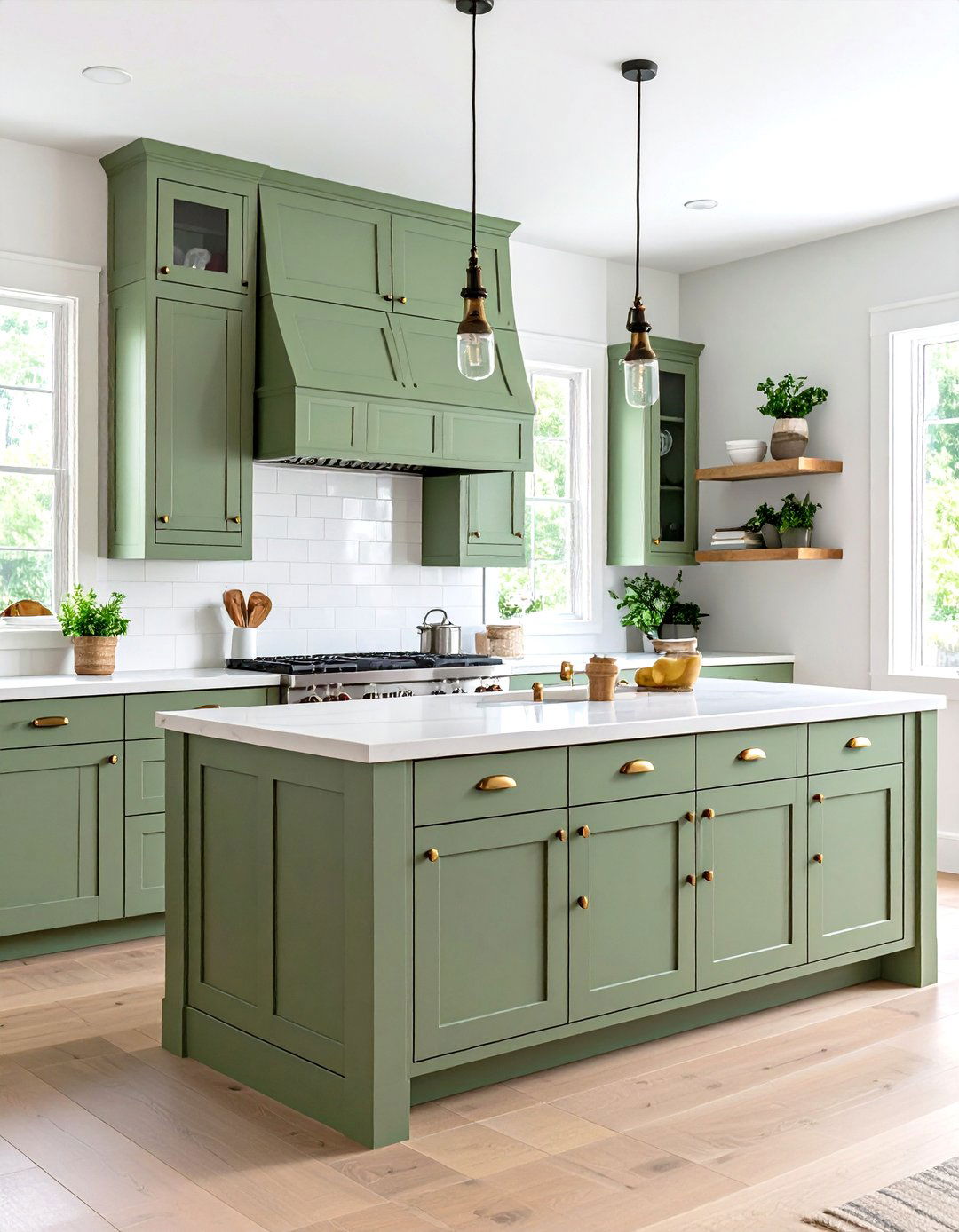 Sage Green Painted Kitchen Cabinets - 30 painted kitchen cabinet ideas