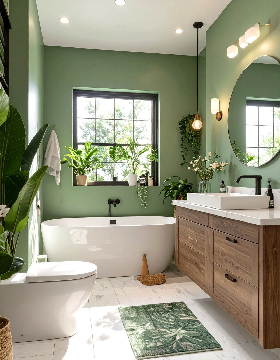 Sage Green Serene Space - 30 teen girl bathroom ideas