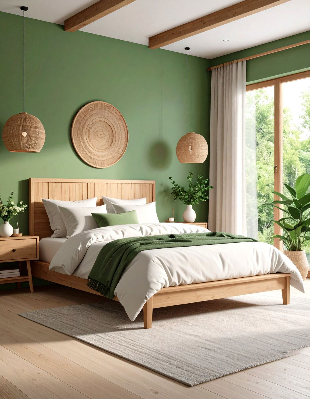 Sage Green Walls in a Bedroom - 30 relaxing bedroom ideas