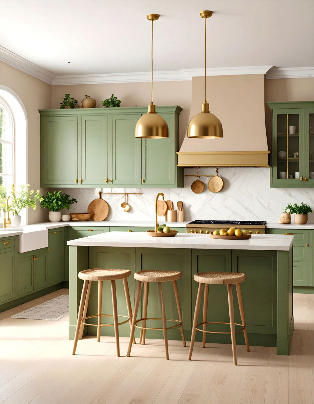 Sage Green and Beige Kitchens - 30 kitchen color trends 2025