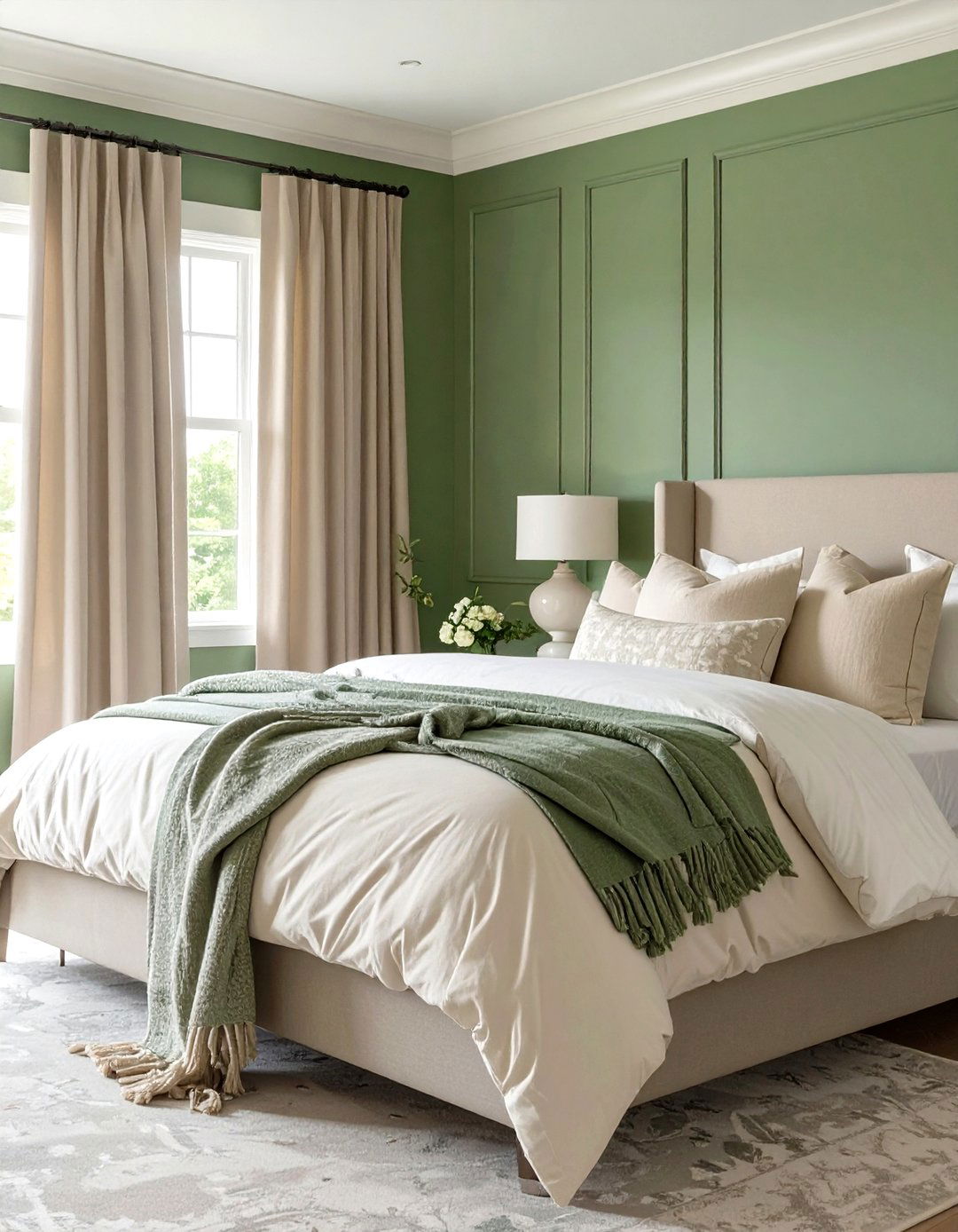 Sage Green and Cream Bedroom - 30 sage green bedroom ideas