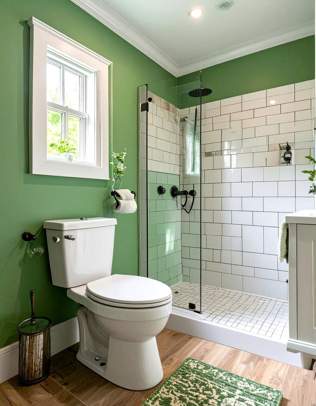 Sage Green and Crisp White Bathroom - 30 sage green bathroom ideas