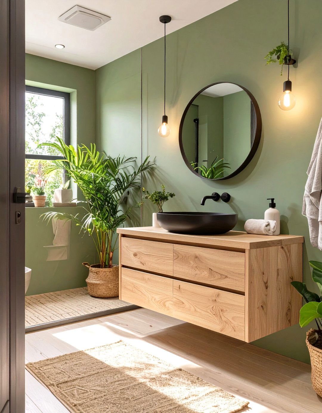 Sage Green for a Natural Earthy Retreat - 30 small bathroom bathroom color ideas