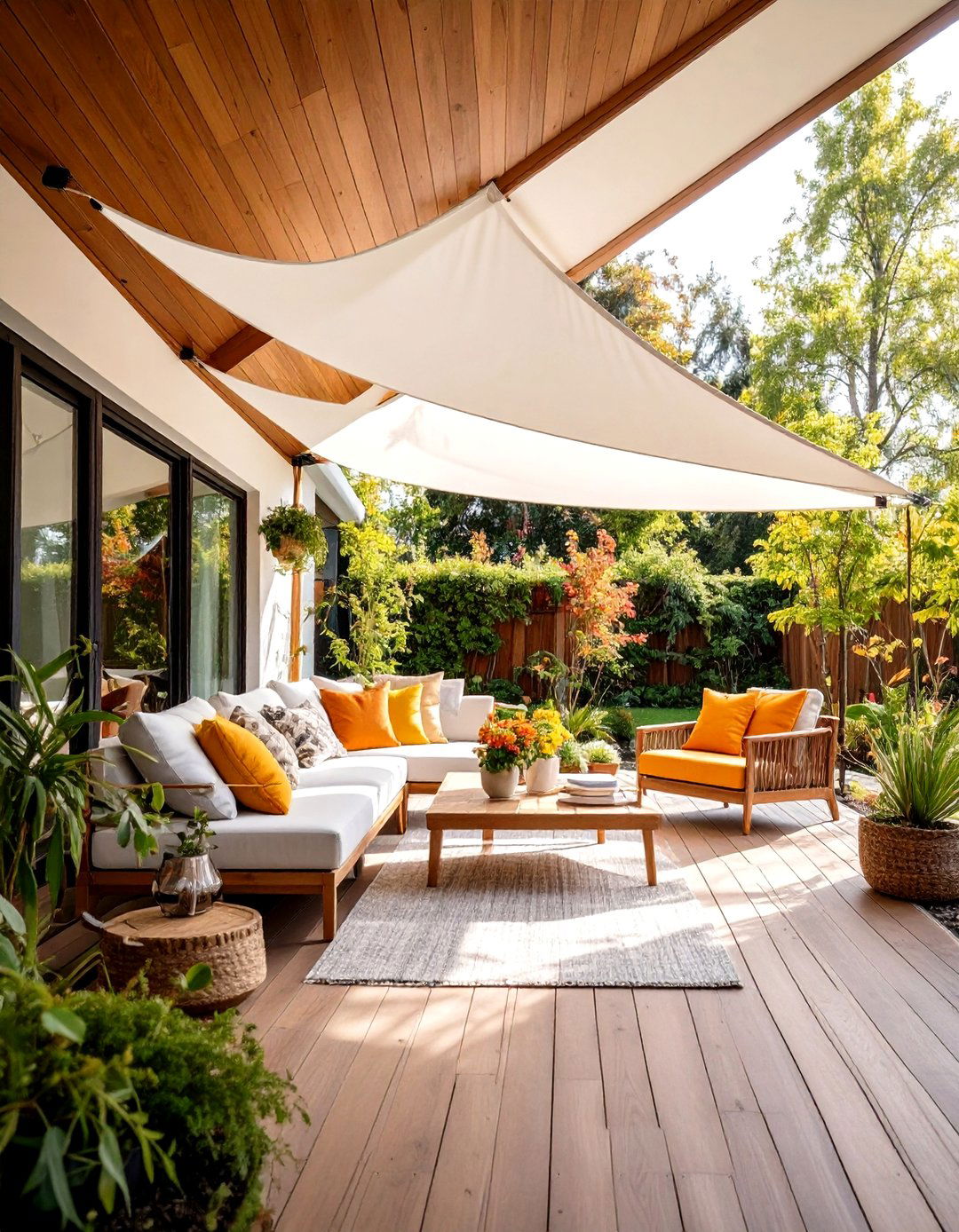 Sail Shade Canopies - 30 porch privacy ideas