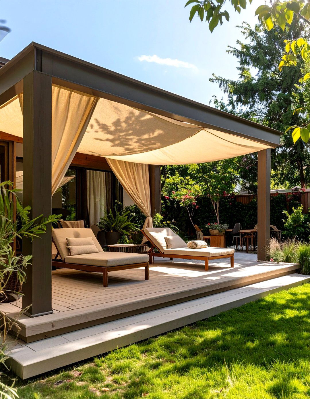 Sail Shade Deck Pergola - 30 deck pergola ideas