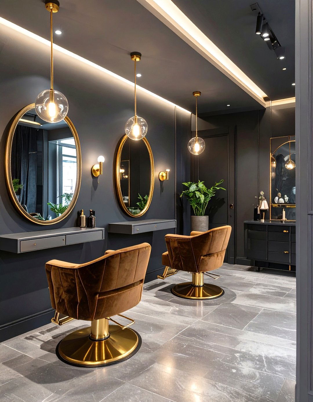 Salon with Dark and Moody Interiors - 30 salon interior design ideas