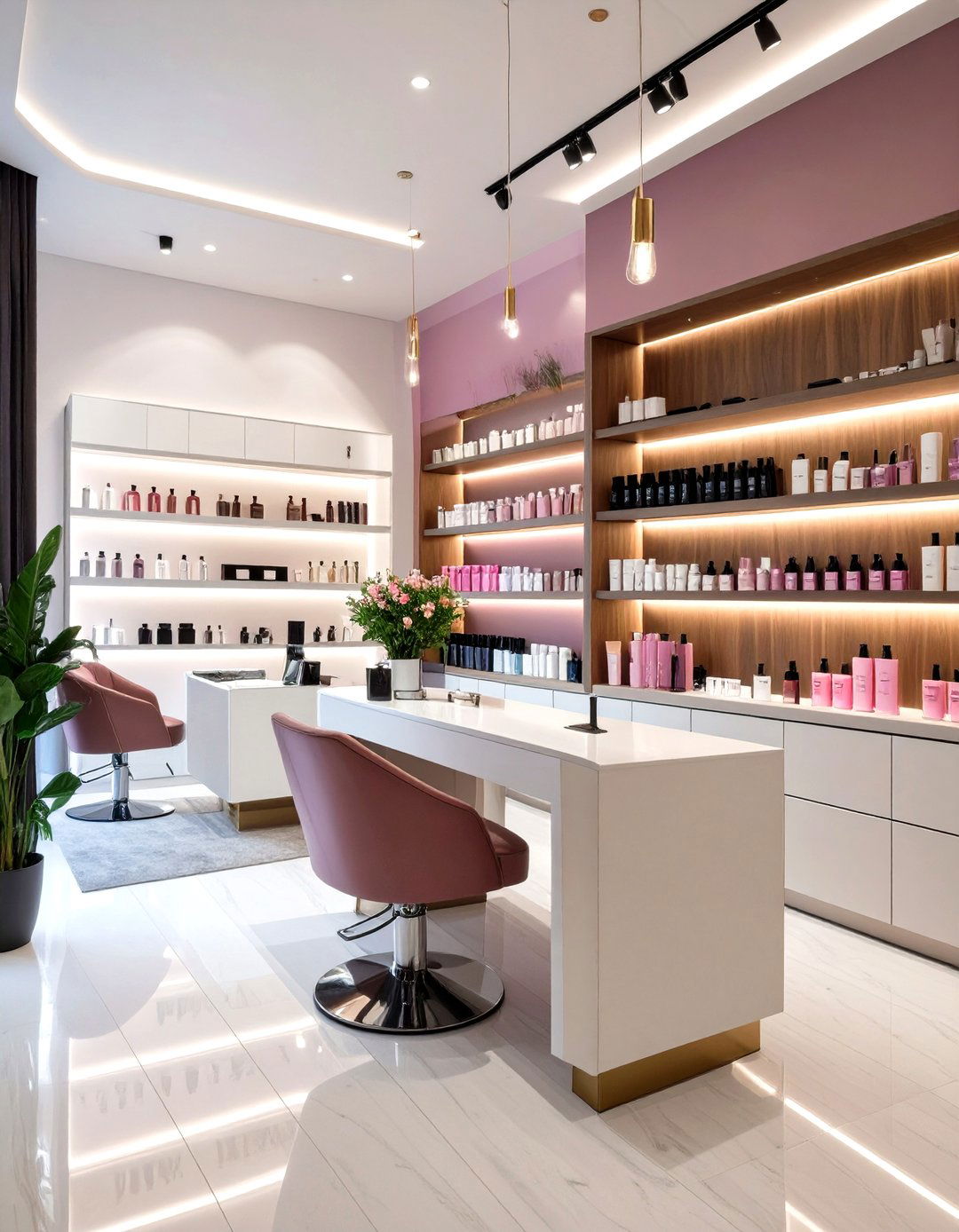 Salon with a Dedicated Retail Boutique - 30 salon interior design ideas