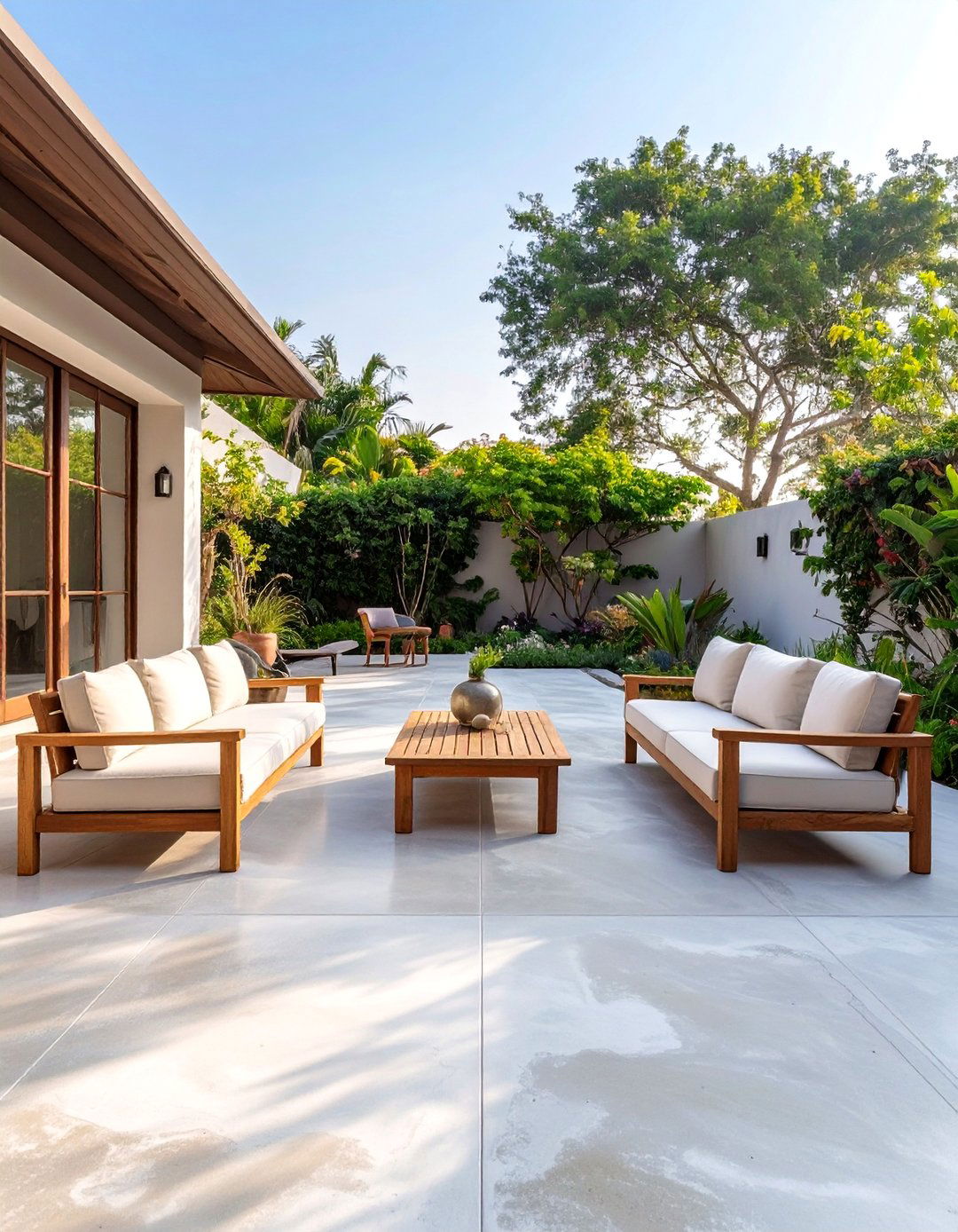 Salt Finished Concrete Patio for Subtle Texture - 30 cement patio ideas