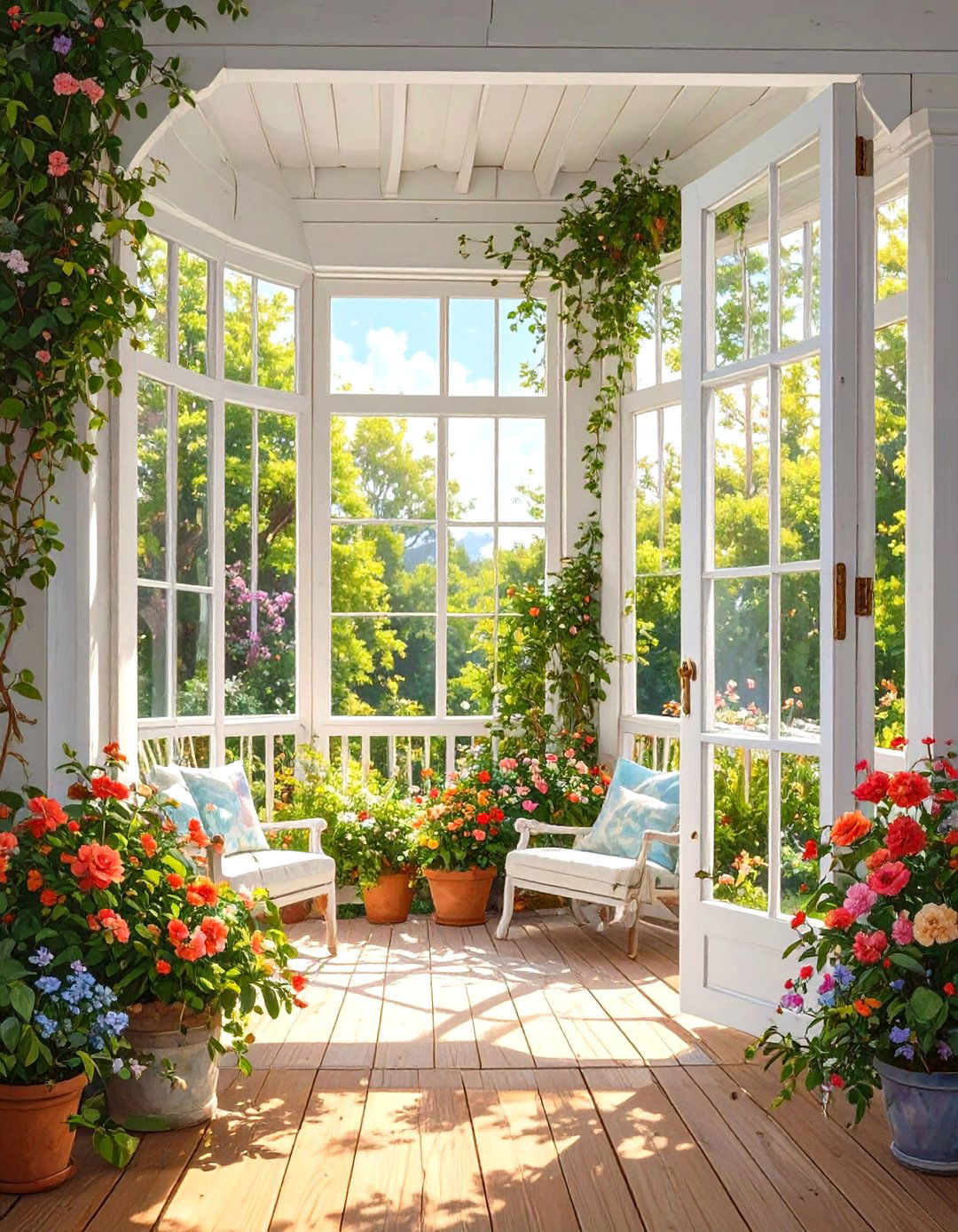 Salvage Old Windows for a Unique Wall - 30 screen porch ideas on a budget