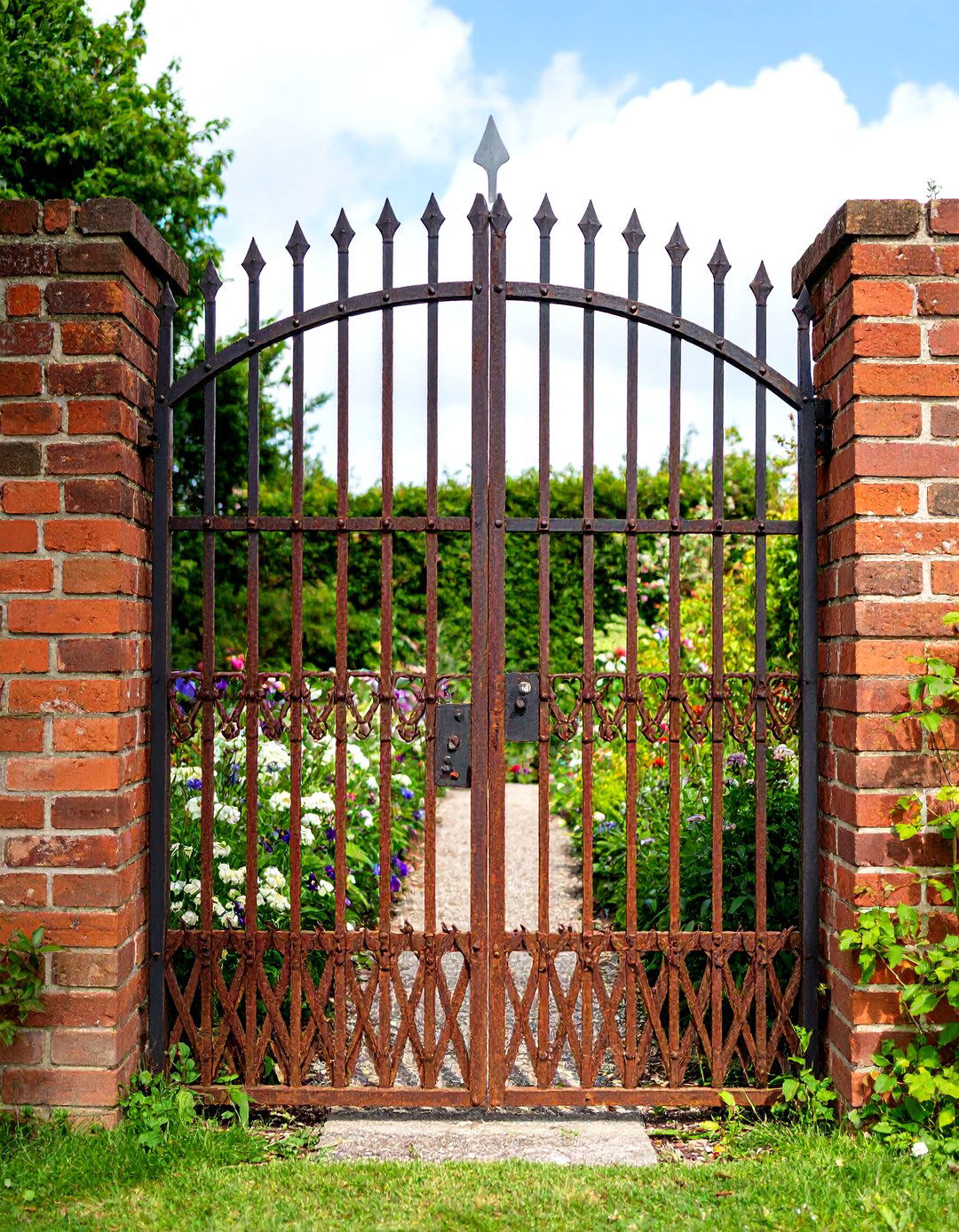 Salvaged Metal Grate Garden Gate - 30 diy garden gate ideas