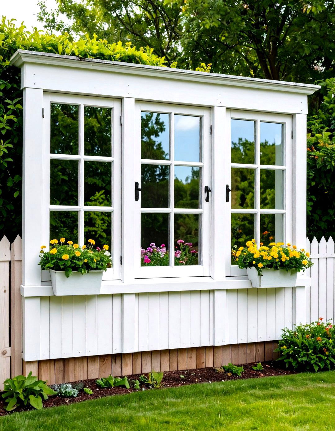 Salvaged Window Frame Decor for a Budget Patio - 30 patio ideas on a budget