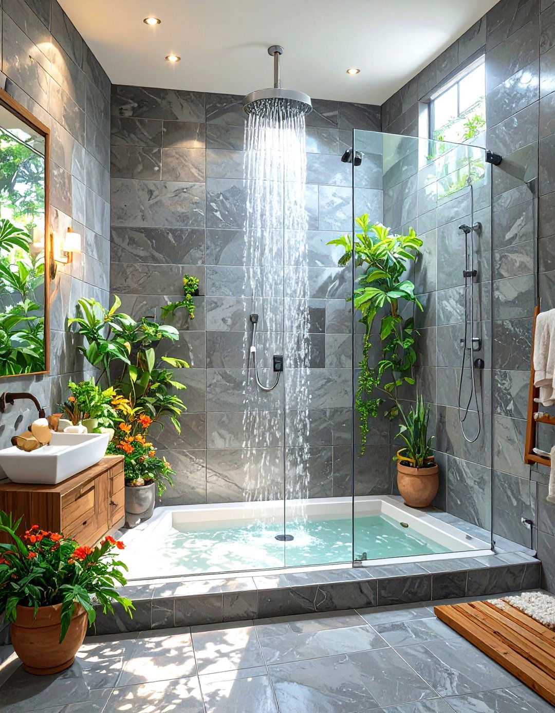 Same Tile on Floor and Walls - 30 small shower tile ideas