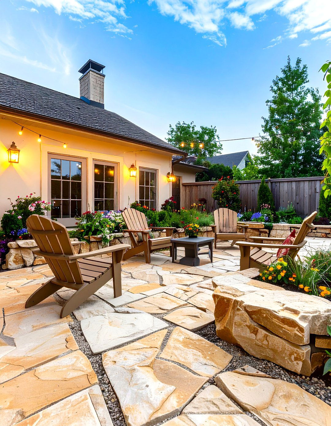 Sand Set Flagstone Rock Patio - 30 rock patio ideas