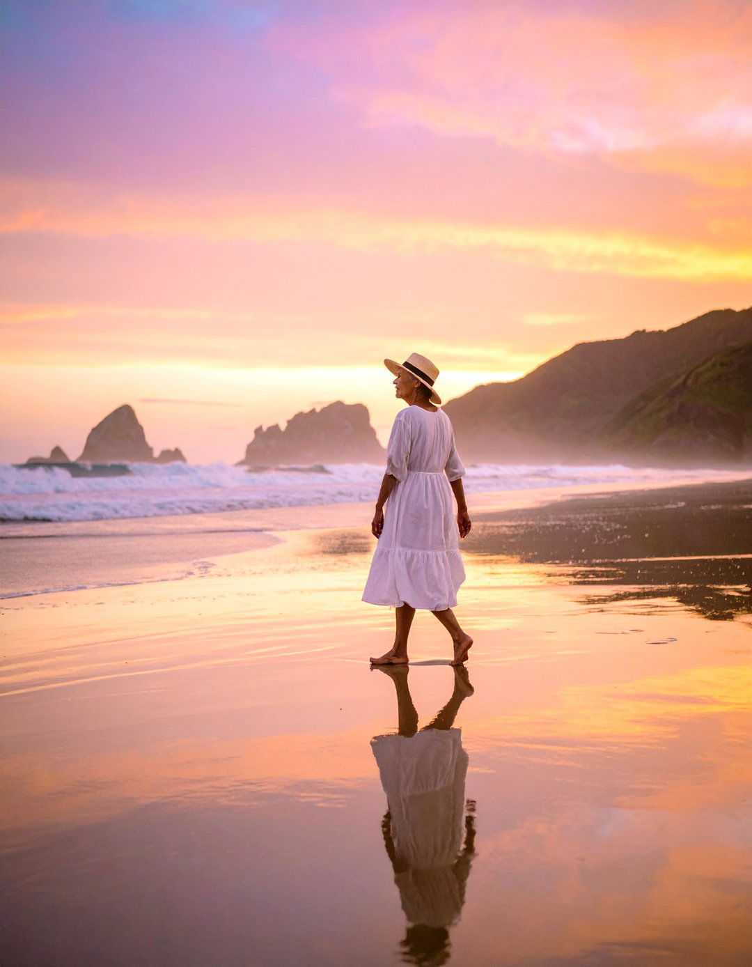 Sandy Beach Sunset - 30 girl outdoor senior picture ideas