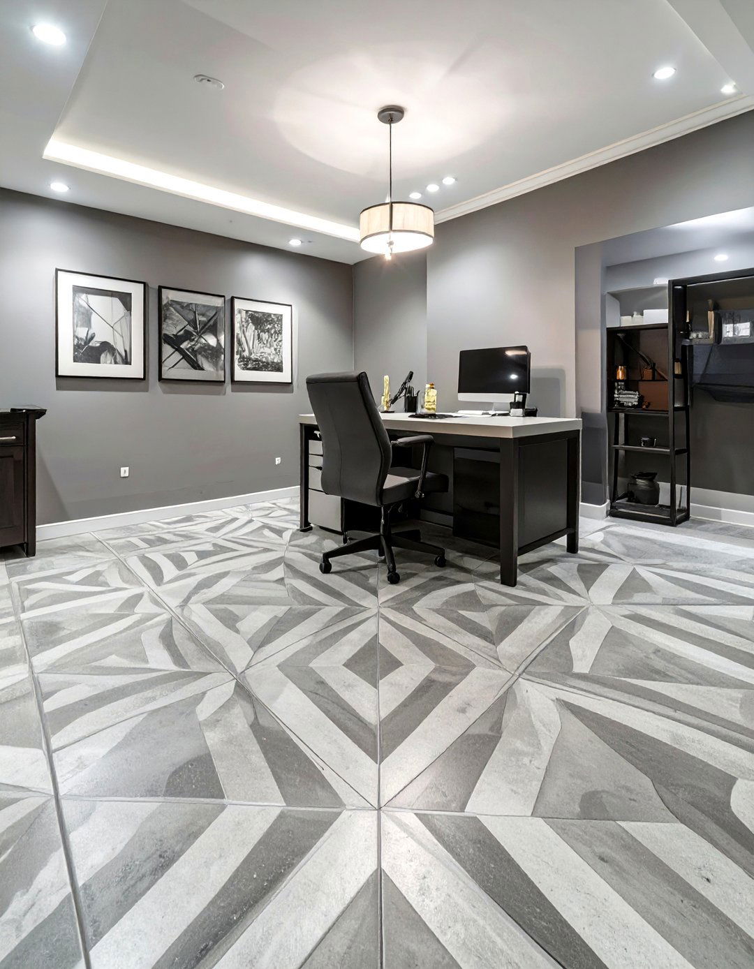 Saw Cut Diamond Pattern - 30 concrete basement floor ideas