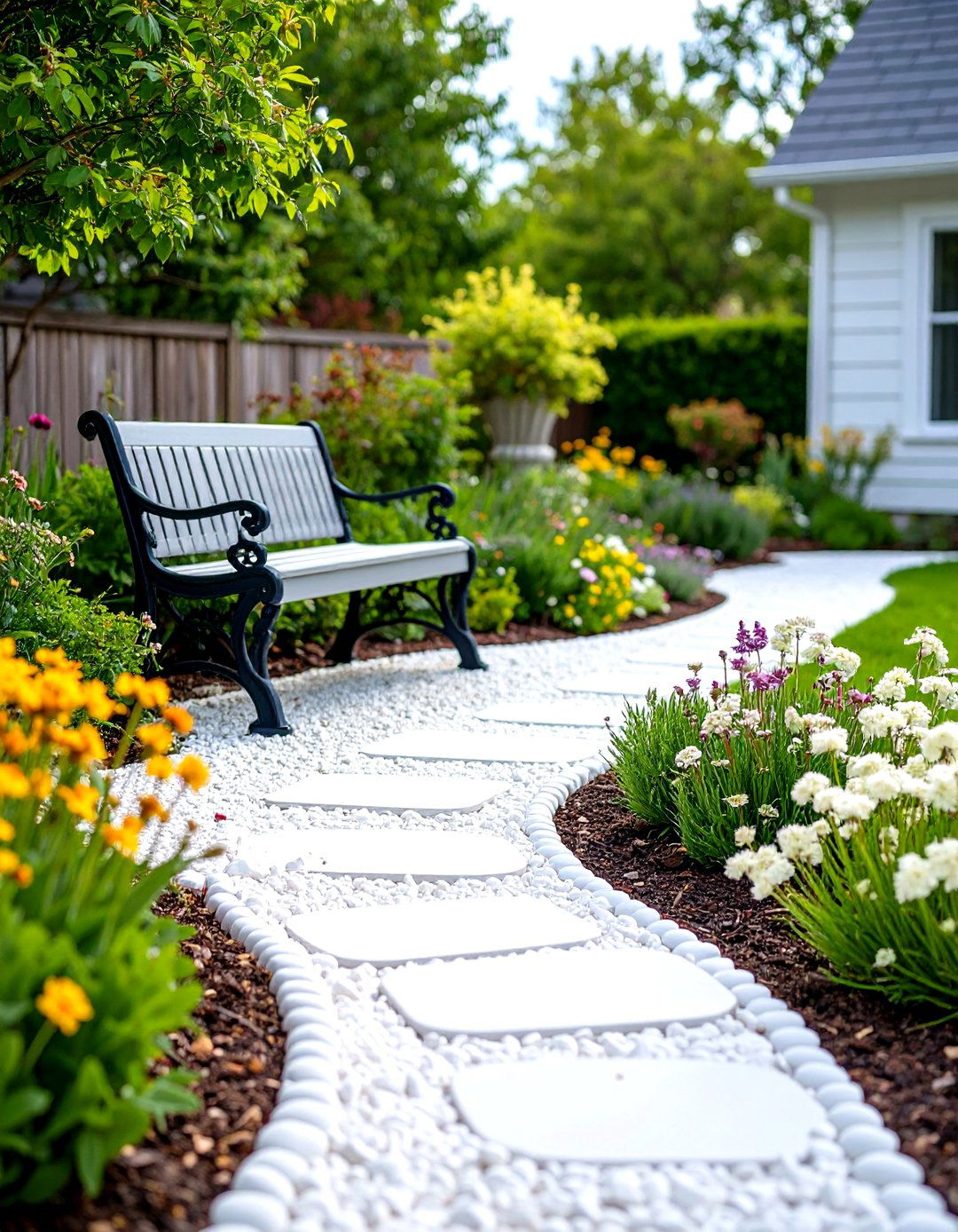 Scalloped Concrete Edging for a Pea Gravel Patio - 30 pea gravel patio edging ideas