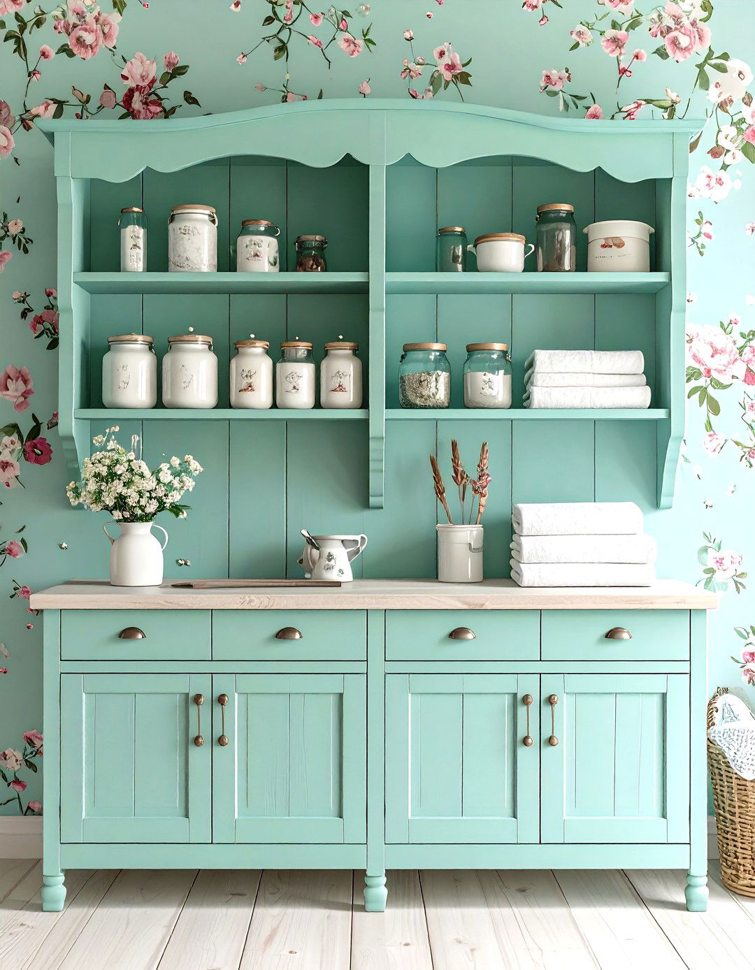 Scalloped Edge Laundry Room Shelves - 30 laundry room shelves ideas