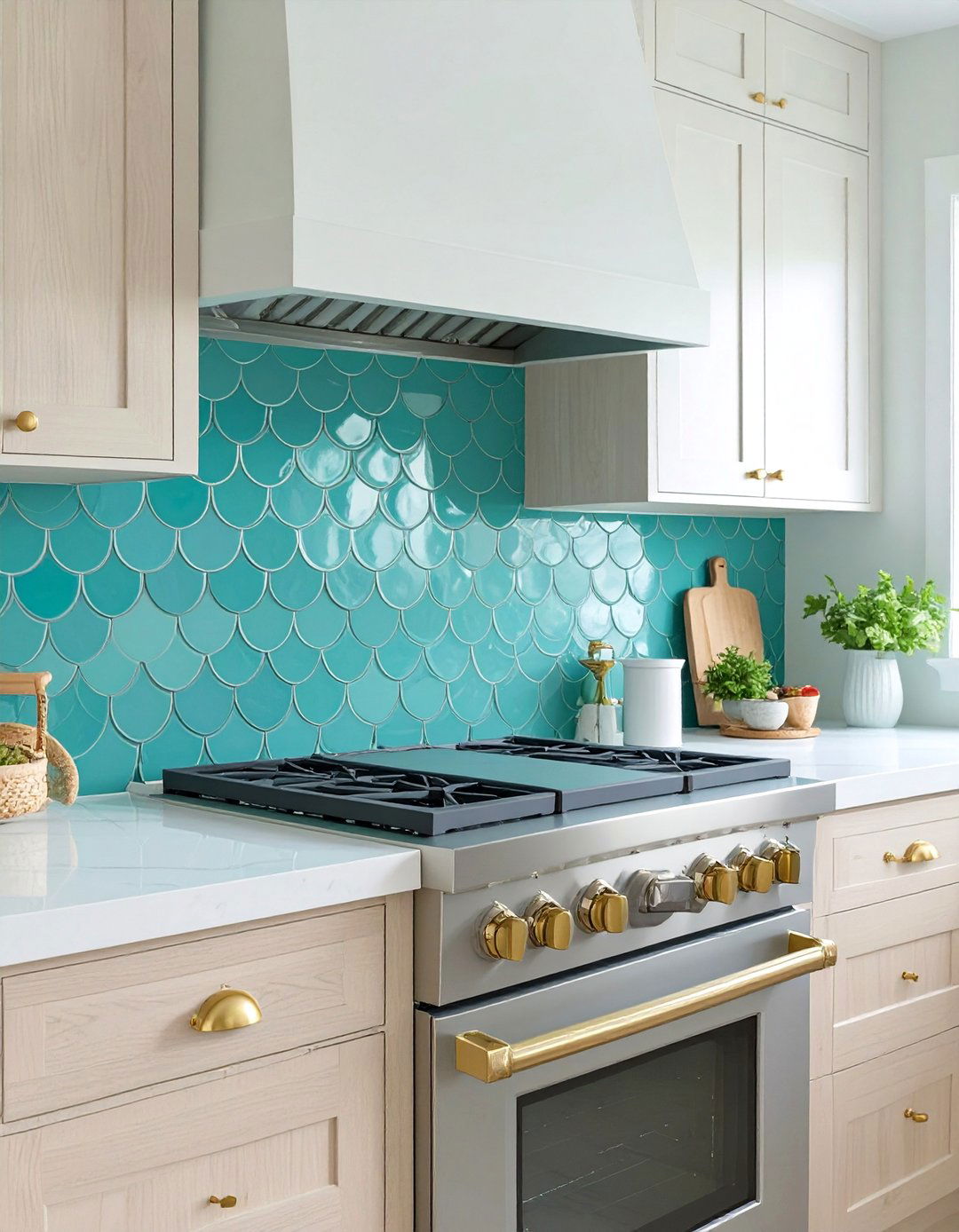 Scalloped Tile Backsplash - 30 backsplash behind stove ideas