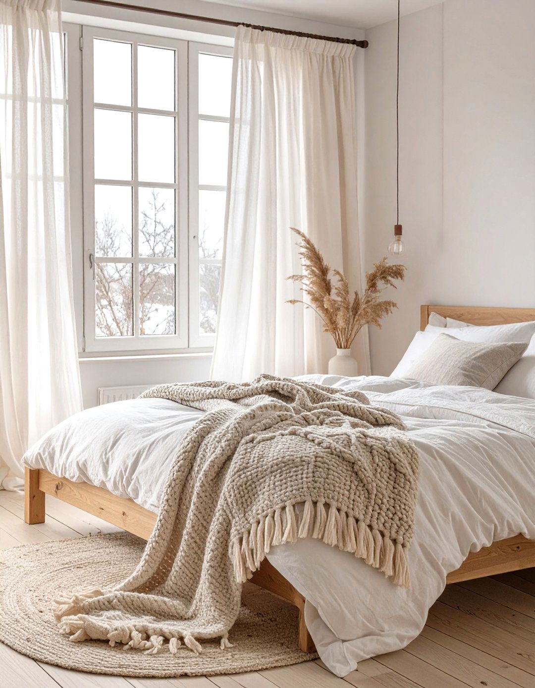 Scandinavian Bedroom Sheer Panels - 30 bedroom window ideas
