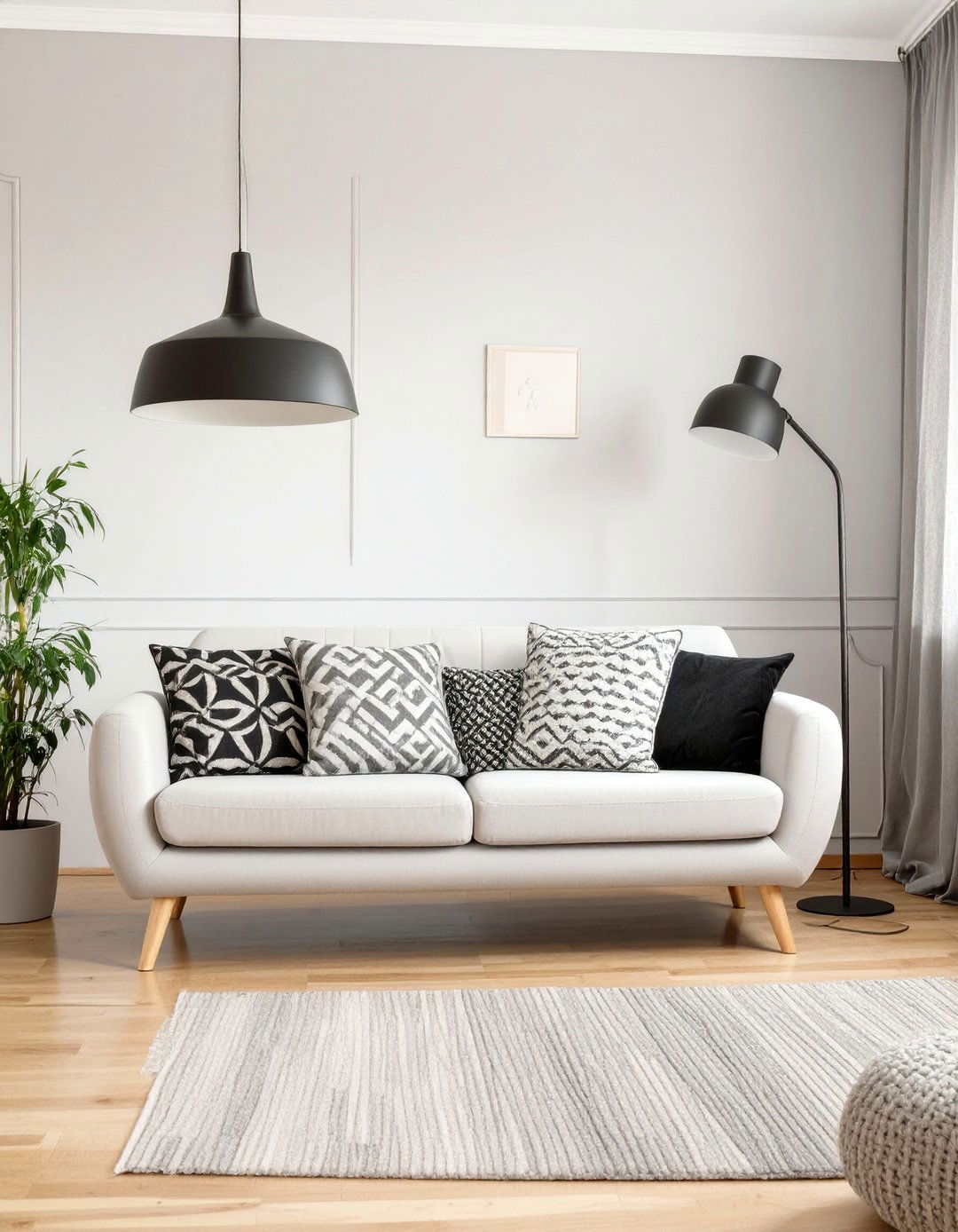 Scandinavian Black and Grey Living Room - 30 black and grey living room ideas