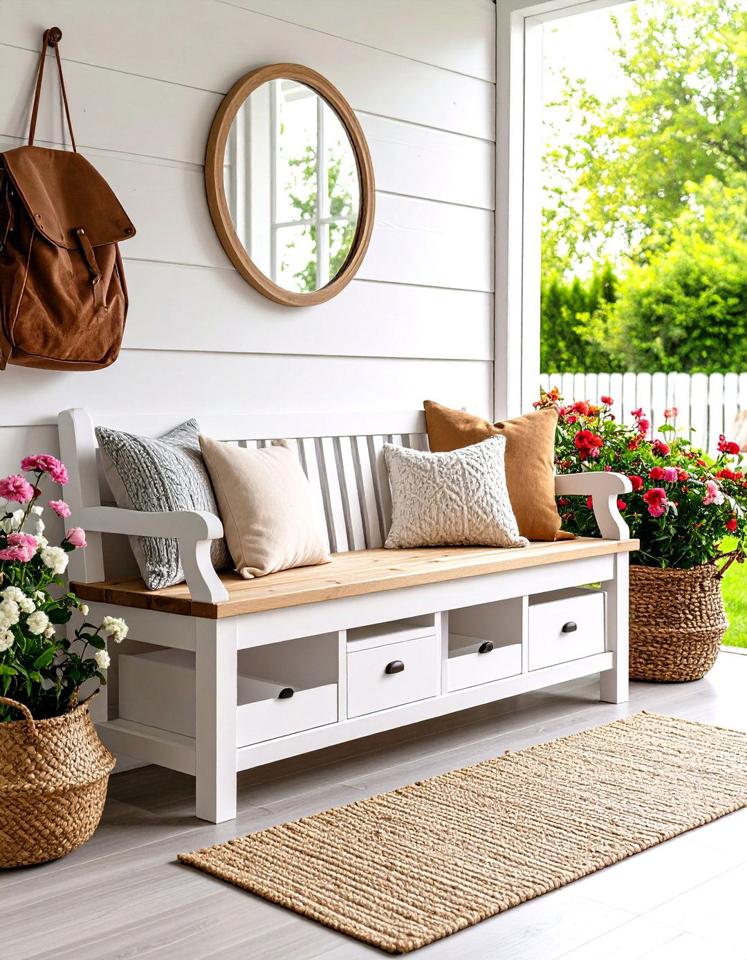 Scandinavian Entryway Bench with Storage - 30 entryway bench ideas