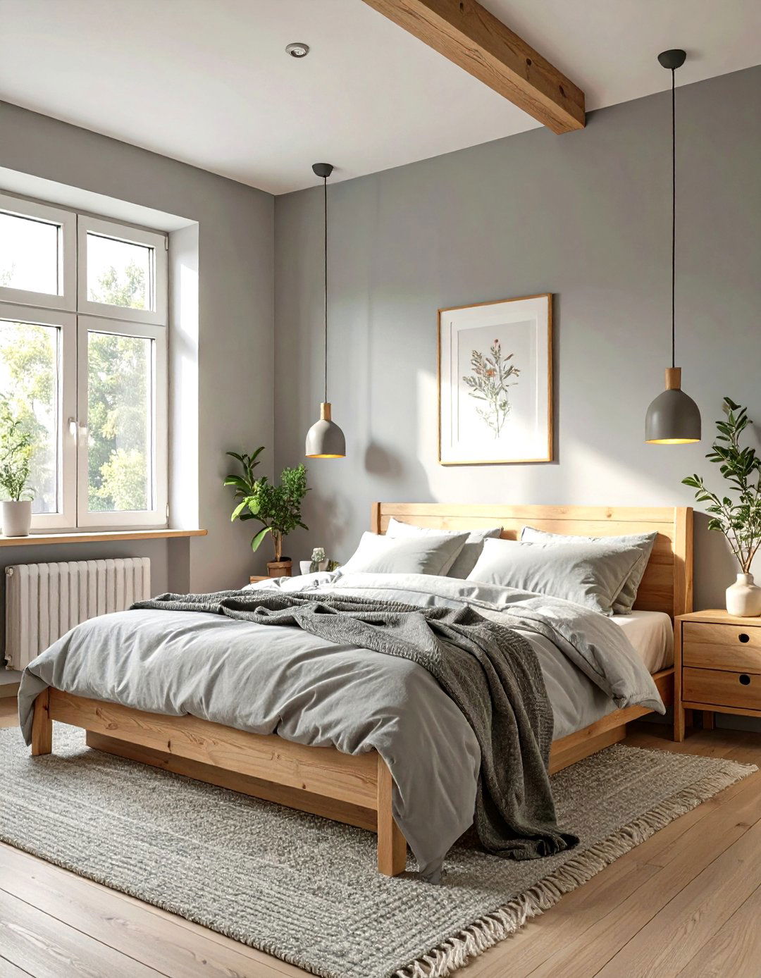 Scandinavian Grey Bedroom with Minimalist Decor - 30 simple grey bedroom ideas