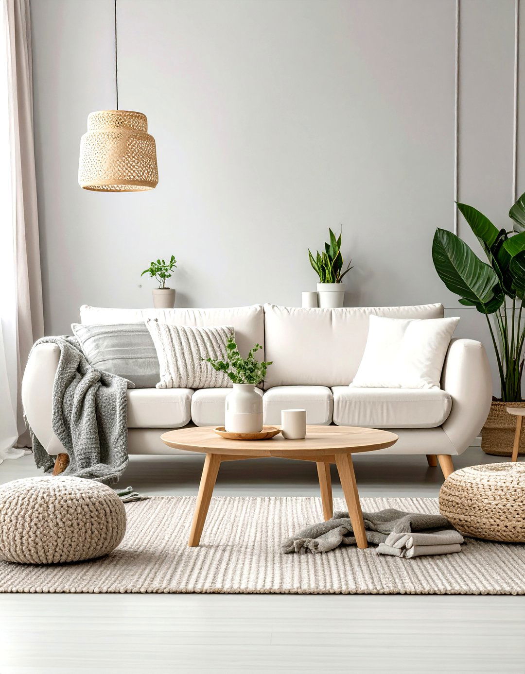 Scandinavian Grey and White Living Room - 30 grey and white living room ideas