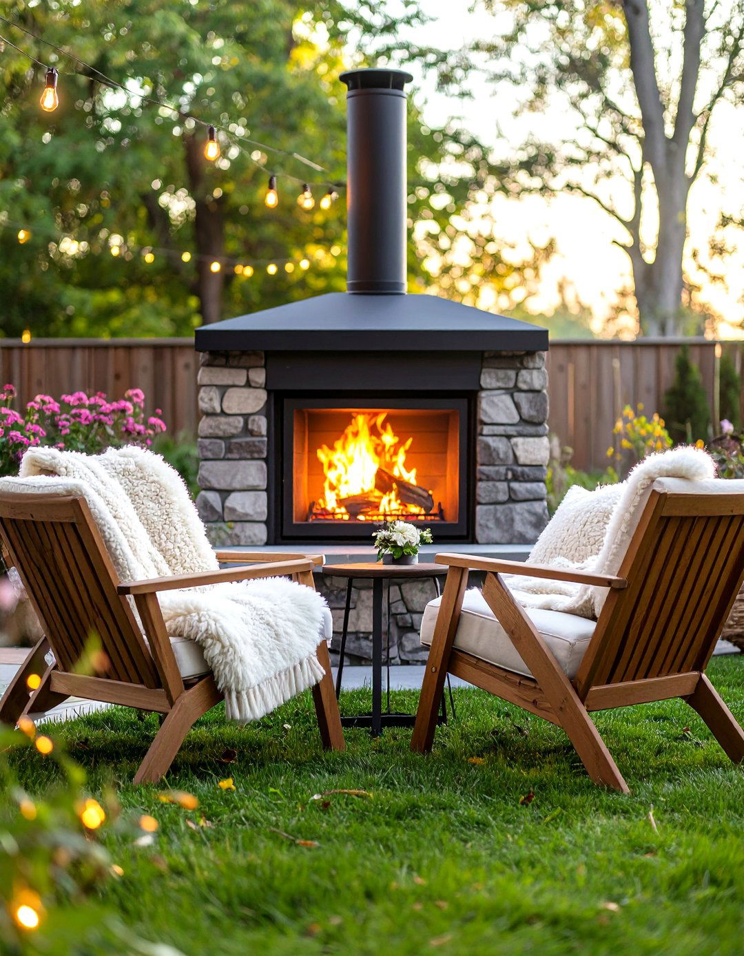 Scandinavian Hygge Fireplace Corner - 30 backyard fireplace ideas
