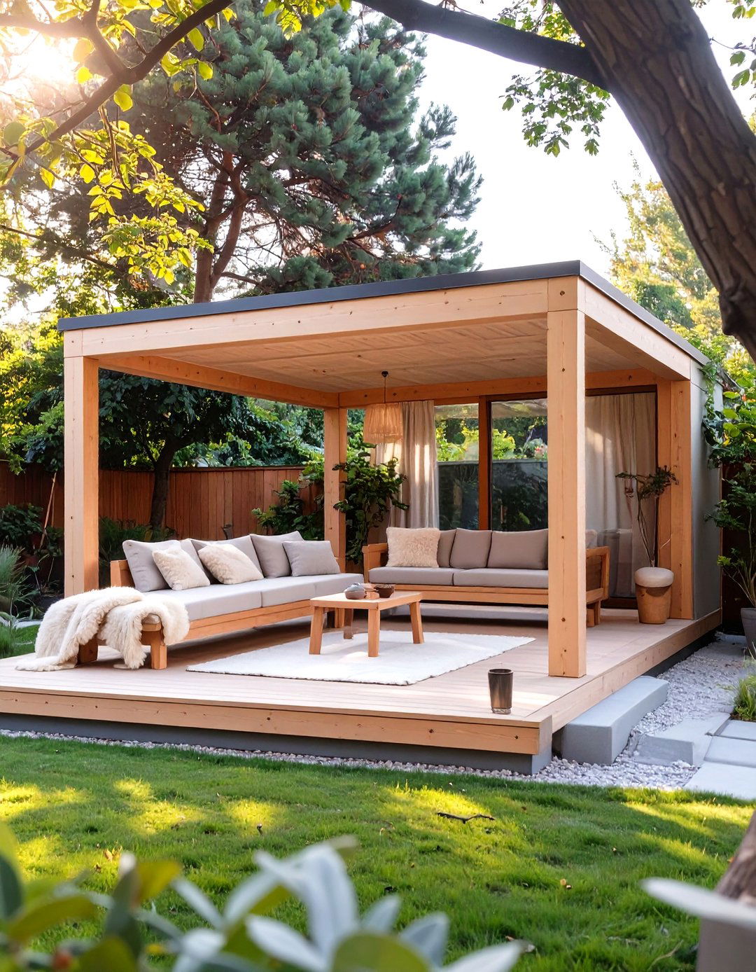 Scandinavian Hygge Pavilion - 30 backyard pavilion ideas