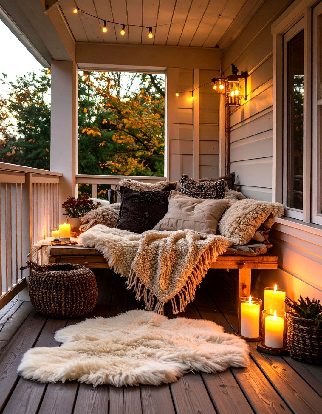 Scandinavian Hygge Porch - 30 covered back porch ideas