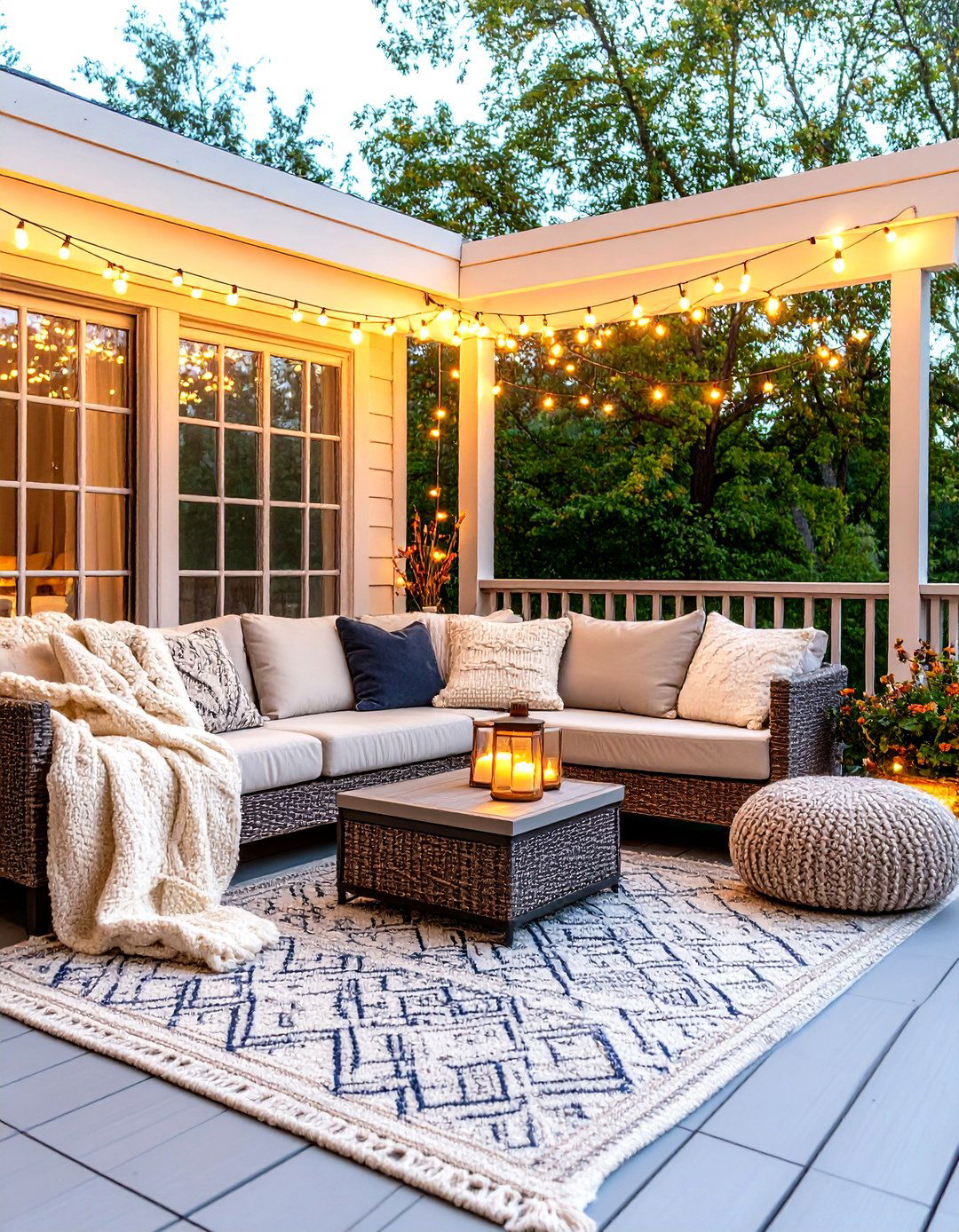 Scandinavian Hygge Screened Deck - 30 inexpensive screened in deck ideas