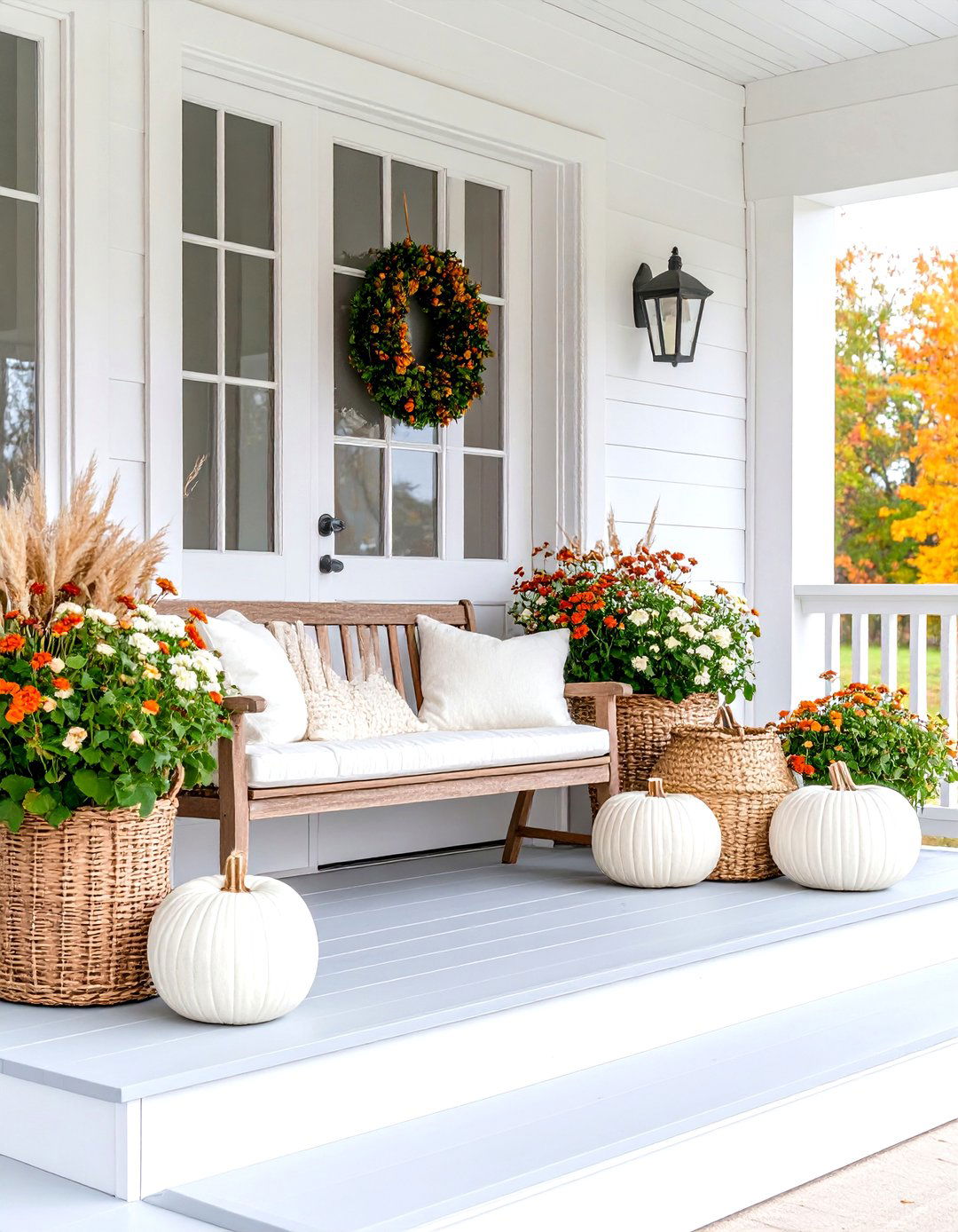 Scandinavian Inspired Autumn Porch - 30 fall porch decorating ideas