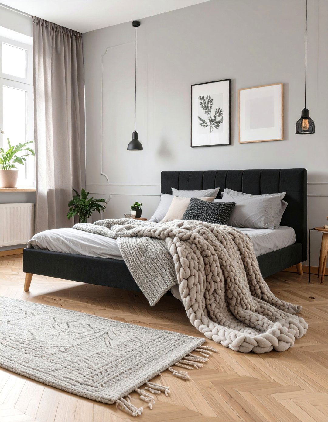 Scandinavian Inspired Bedroom - 30 black and grey bedroom ideas