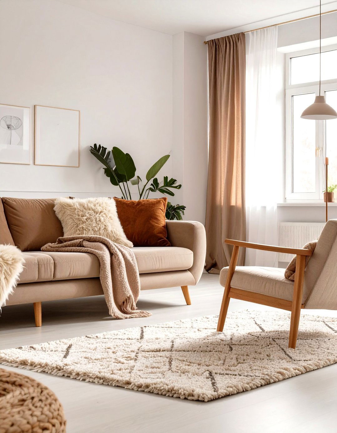 Scandinavian Inspired Brown Living Room - 30 modern brown living room ideas