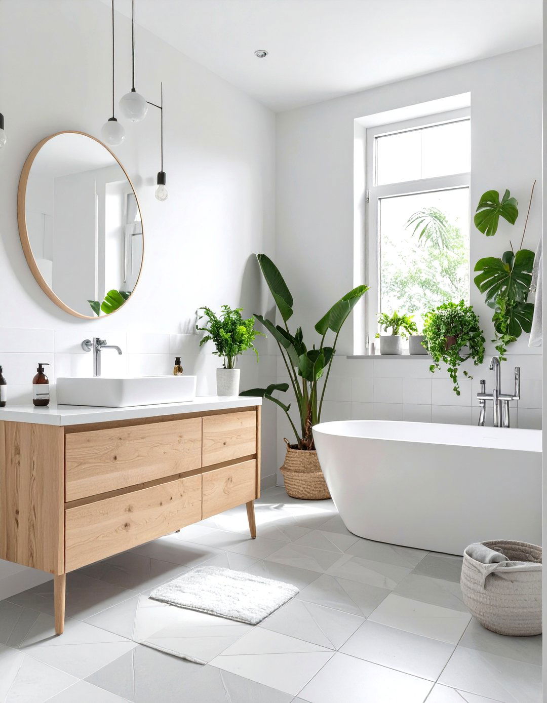 Scandinavian Inspired Grey and White Bathroom - 30 grey and white bathroom ideas