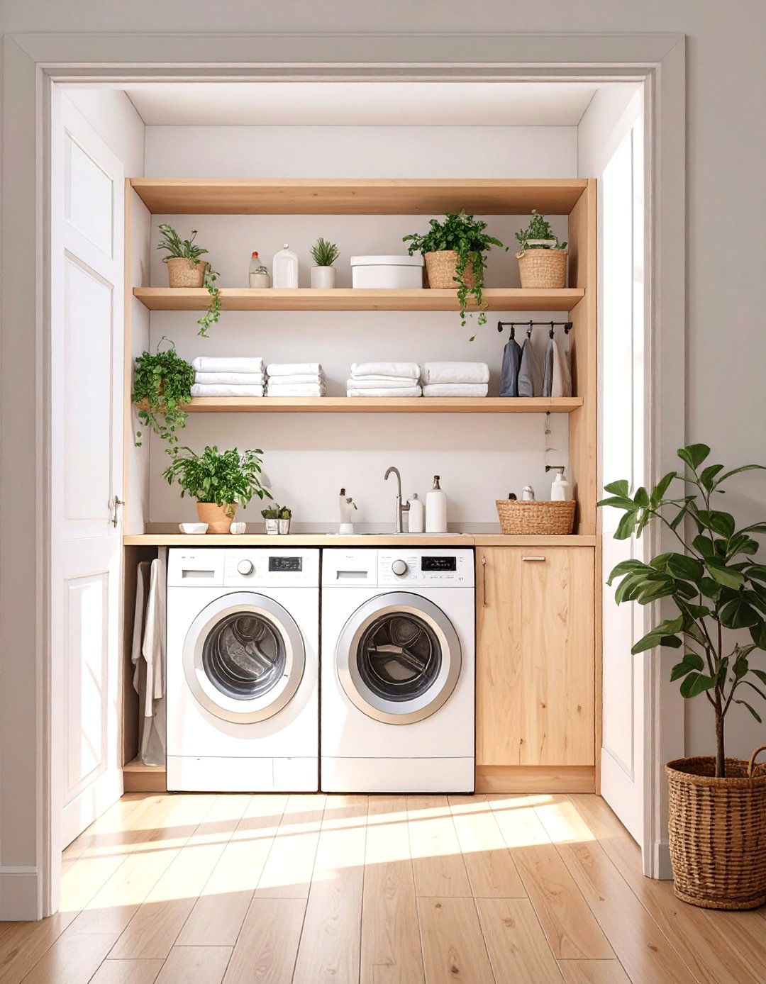 30 Hallway Laundry Closet Ideas for Small Space Homes - We Love Home Blog