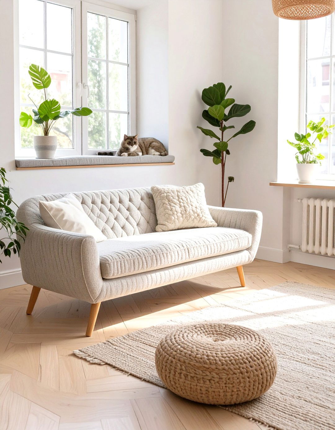 Scandinavian Inspired Living Room Harmony - 30 ai pet-friendly home design ideas