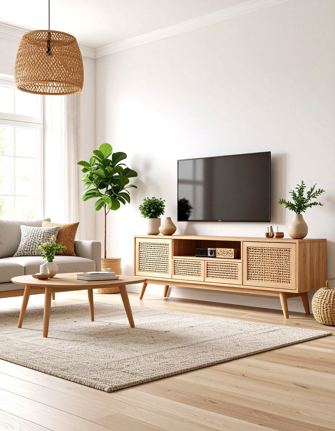 Scandinavian Inspired Living Room Hub - 30 living room entertainment center ideas