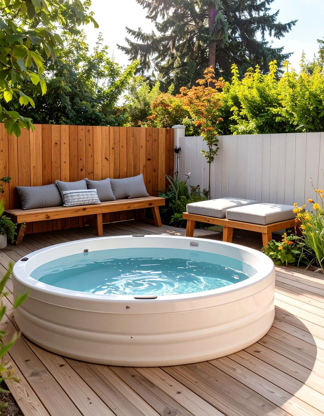 Scandinavian Inspired Stock Tank Pool Area - 30 backyard stock tank pool ideas