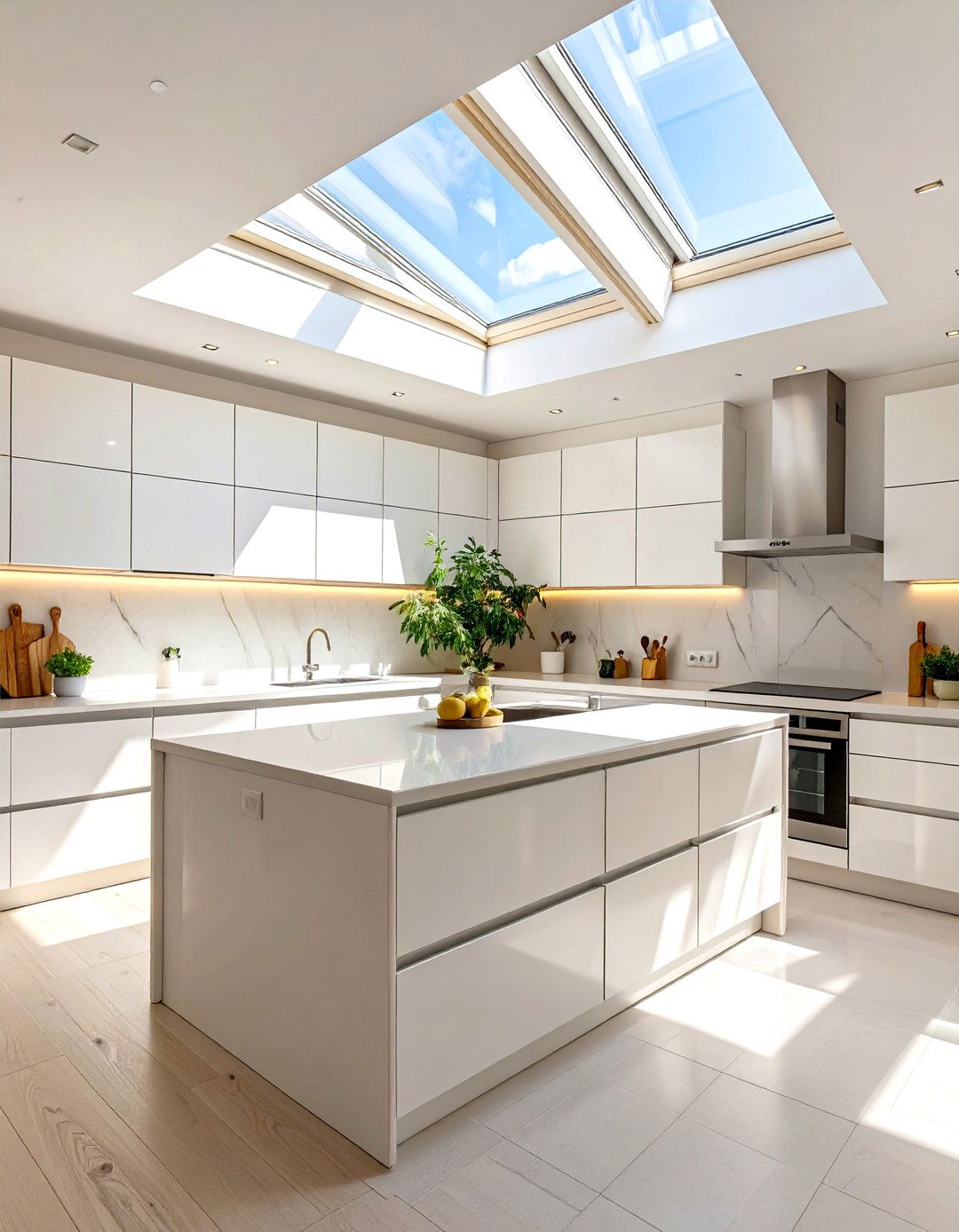 Scandinavian Kitchen Design with a Skylight - 30 scandinavian kitchen design ideas
