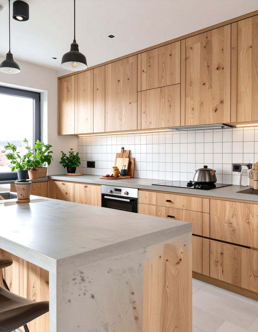 Scandinavian Kitchen Featuring Concrete Countertops - 30 scandinavian kitchen design ideas