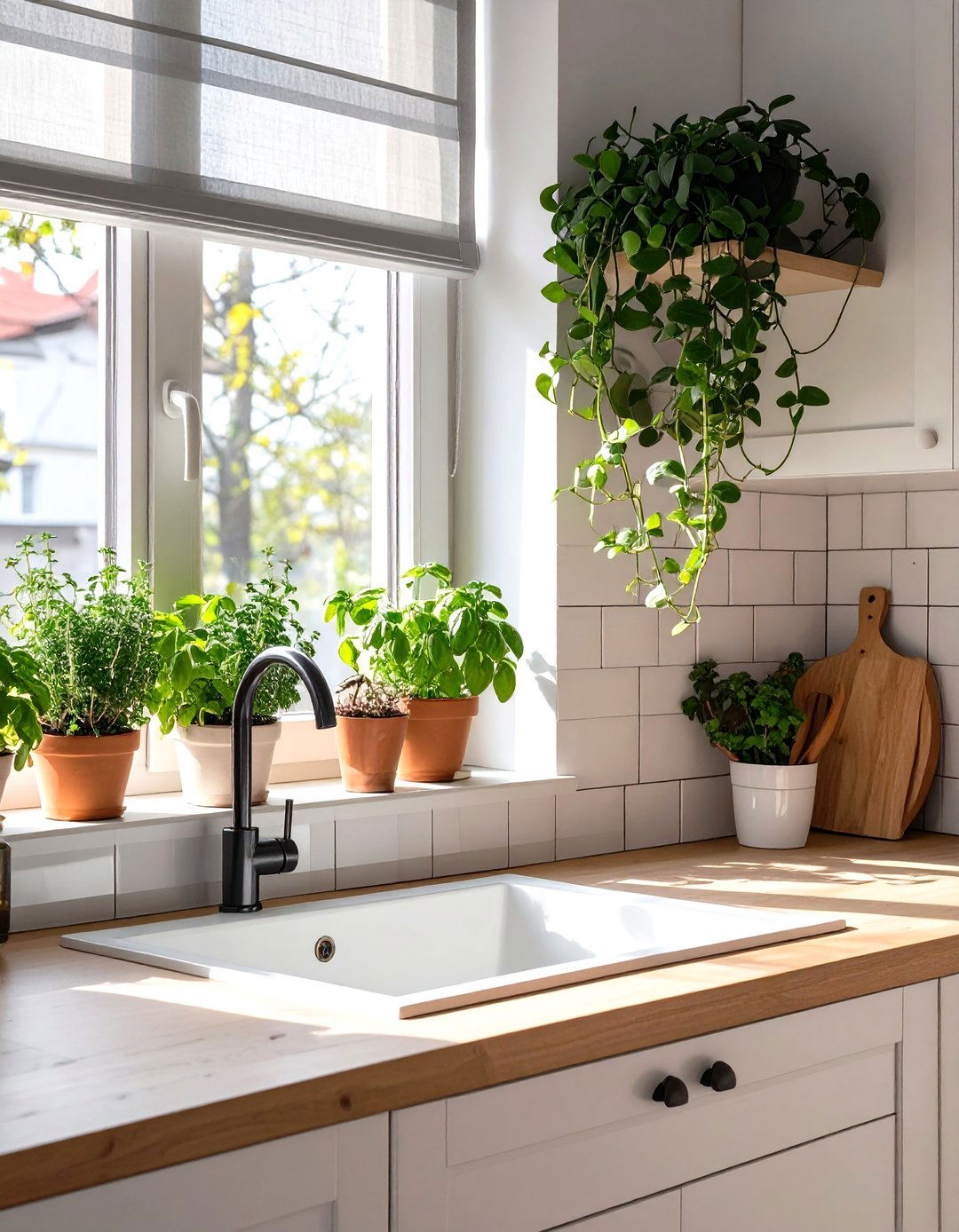 Scandinavian Kitchen with Indoor Plants - 30 scandinavian kitchen design ideas