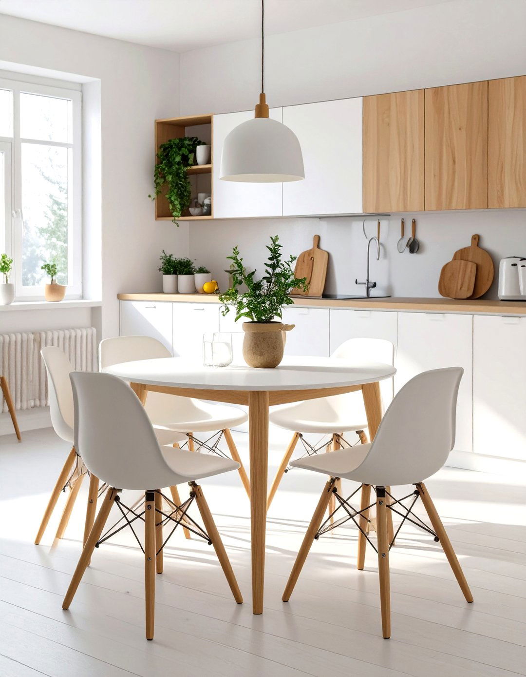 Scandinavian Kitchen with Minimalist Dining Chairs - 30 scandinavian kitchen design ideas