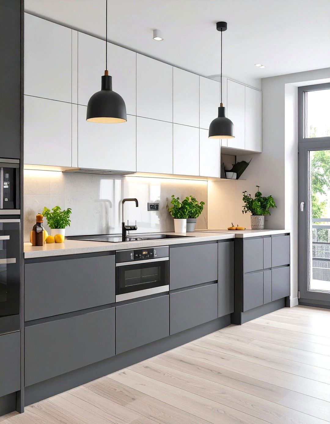 Scandinavian Kitchen with Two Tone Cabinets - 30 scandinavian kitchen design ideas